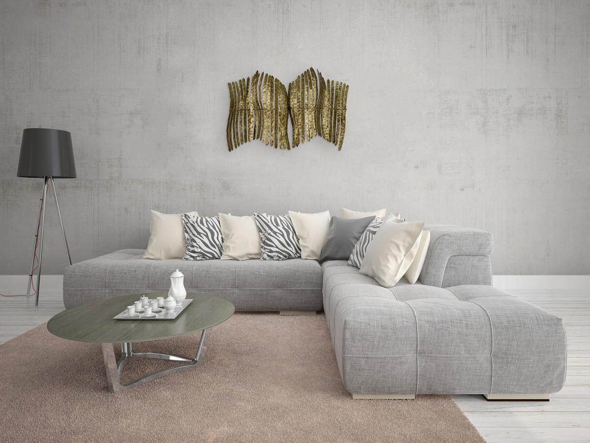 WANDDEKO Gold 88/63 cm - Goldfarben, Metall (4.5/63/16cm) - KUNSTLOFT