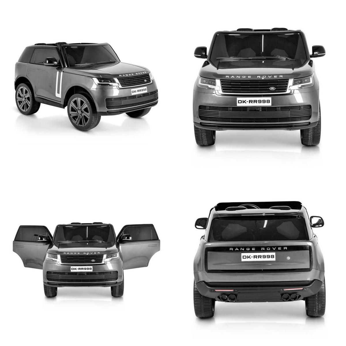 ELEKTROAUTO Range Rover grau SUV metallic Fernbedienung Gurt EVA-Reifen - Grau, Kunststoff (131/81/60cm) - Moni