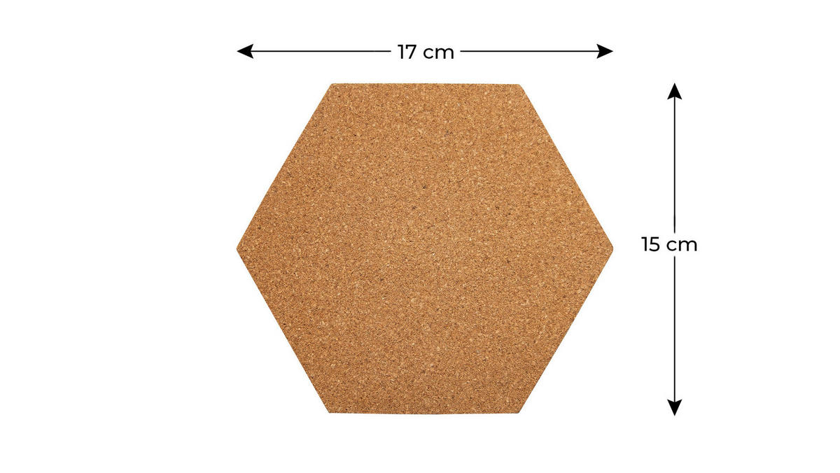 SECHSECKIGES Pinnwand, Wabenform 15x17 cm - 10 Stk. - Braun, Holz (15/17.1/0.5cm) - ALLboards