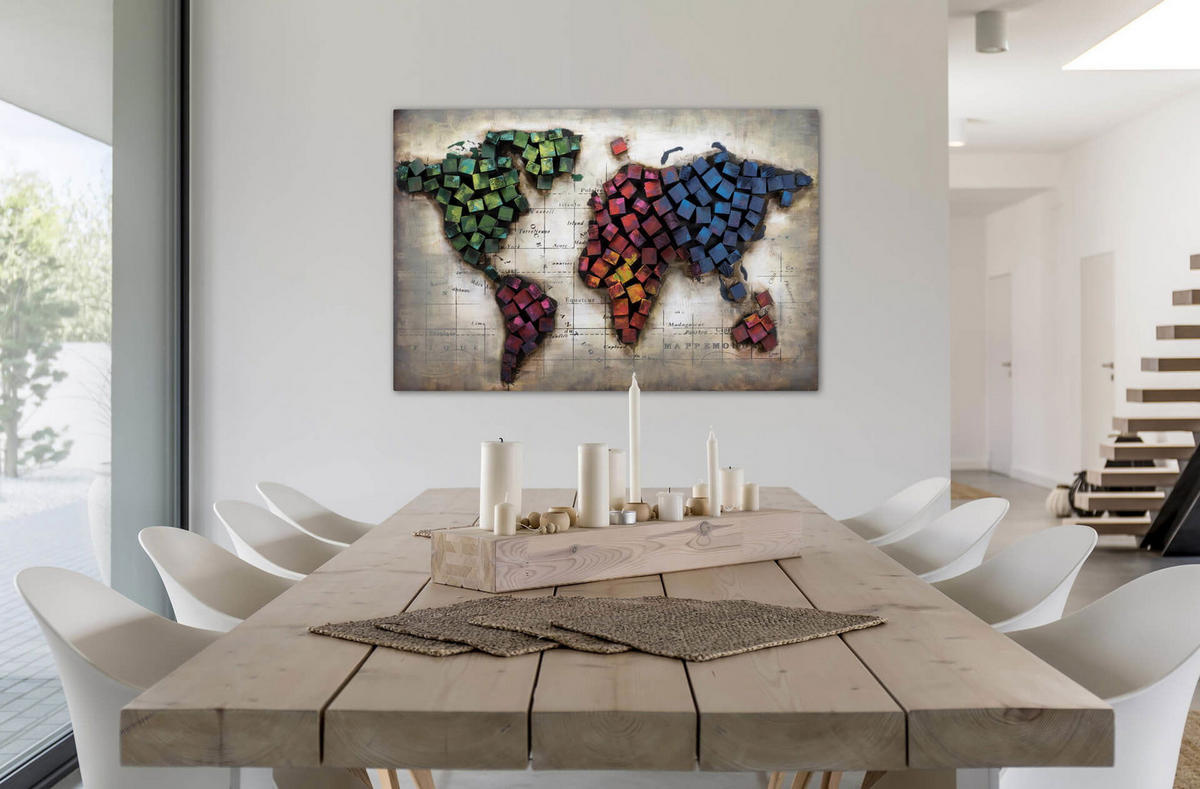 HOLZBILD Grau 100/70 cm - Multicolor, Holz (100/70cm) - KUNSTLOFT