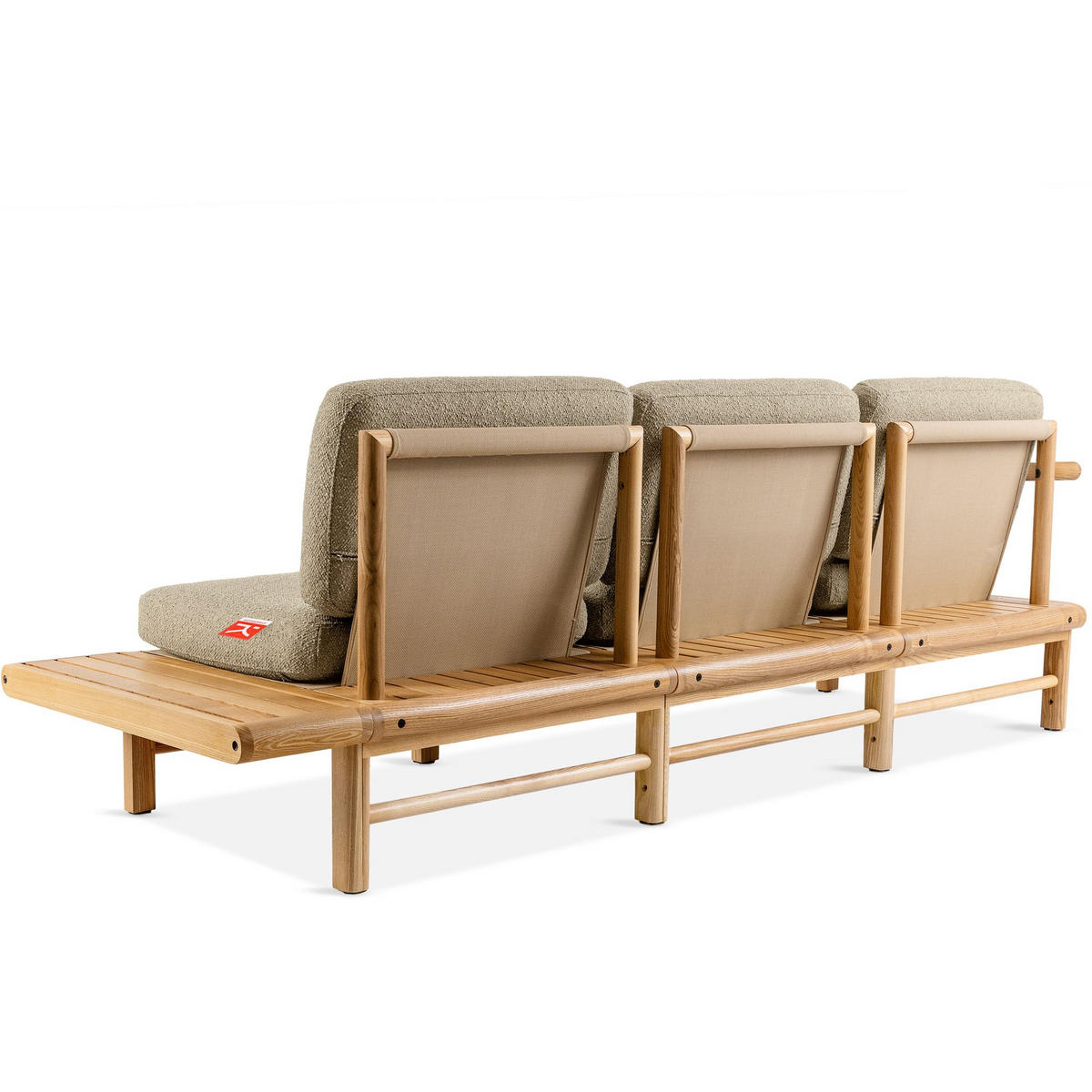 GARTENSOFA ATREDA 3-Sitzer, mit Ablage - Beige, Holz/Textil (245/74/80cm) - KONSIMO®