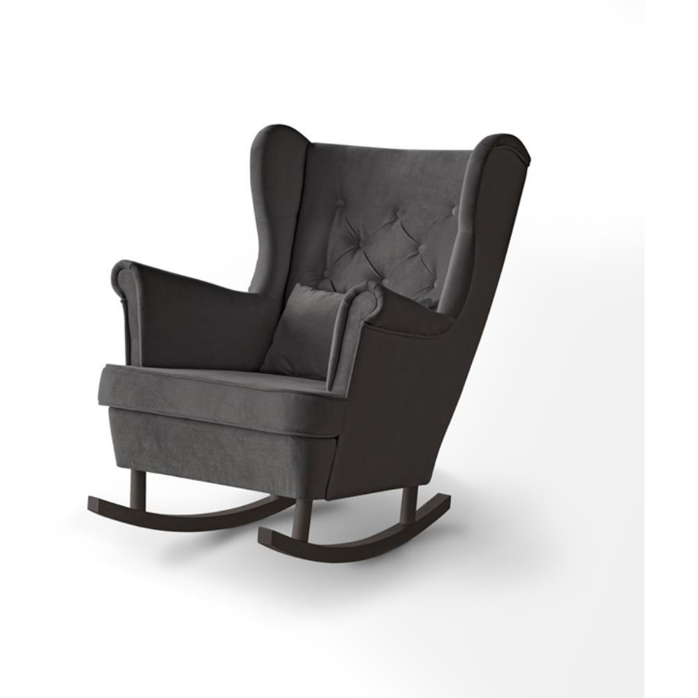 SCHAUKELSTUHL Fabio grau mit Wenge Beinen - Wengefarben/Grau, Textil (82/103/108cm) - Beautysofa