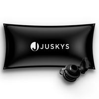 POOLKISSEN Viereckig 2x4 Meter aufblasbar - Schwarz, Kunststoff (190/382cm) - Juskys