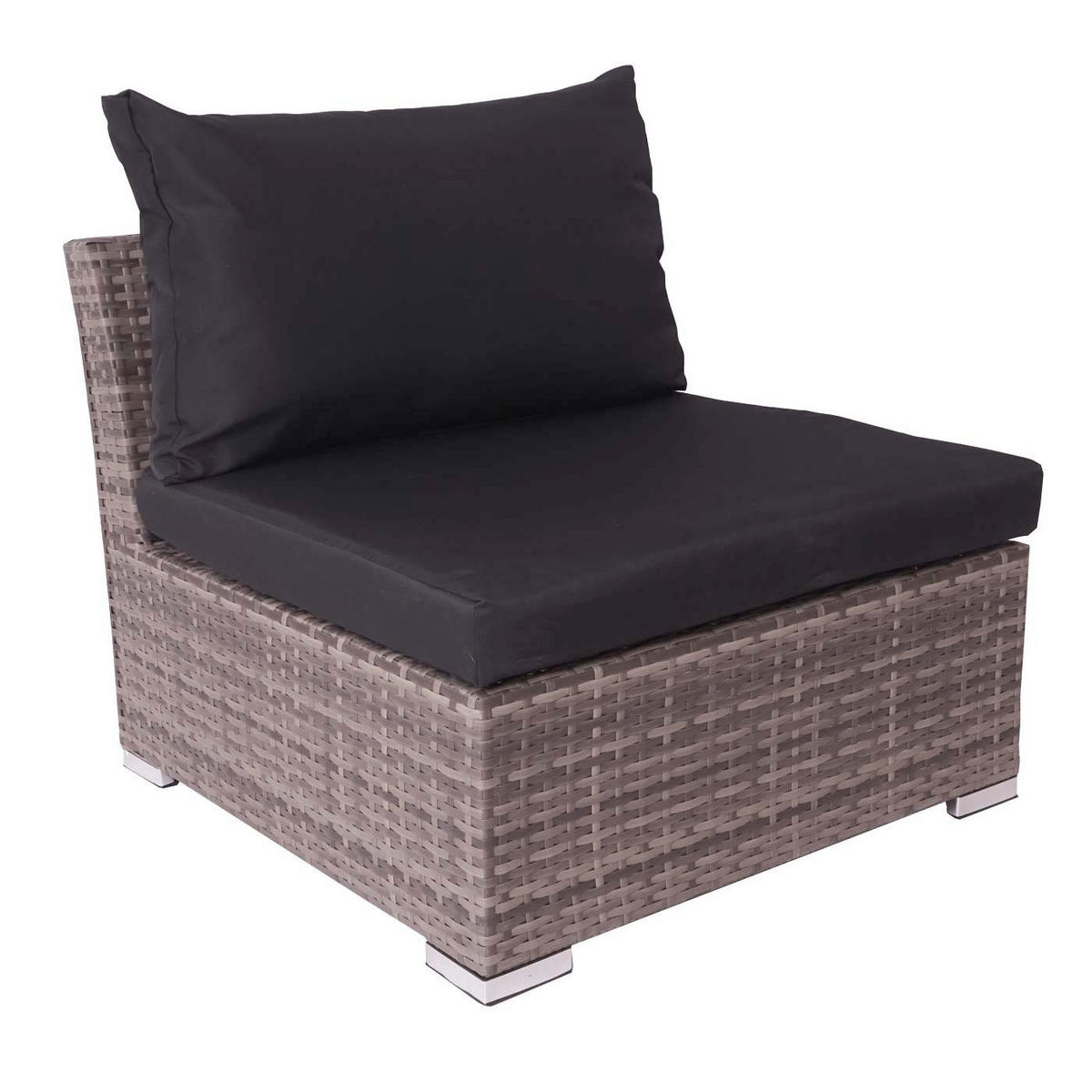 POLY-RATTAN GARNITUR Grau - Grau, Kunststoff - MCW