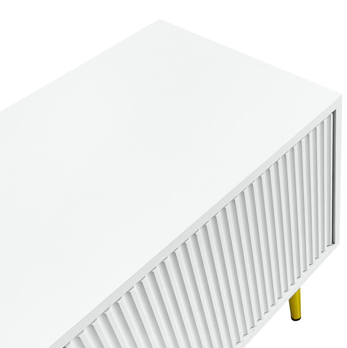 TV-SCHRANK mit 4 Türen 170 x 35 x 50 cm Weiß Spanplatte - Weiß, Holzwerkstoff (35/50/170cm) - Beauniv