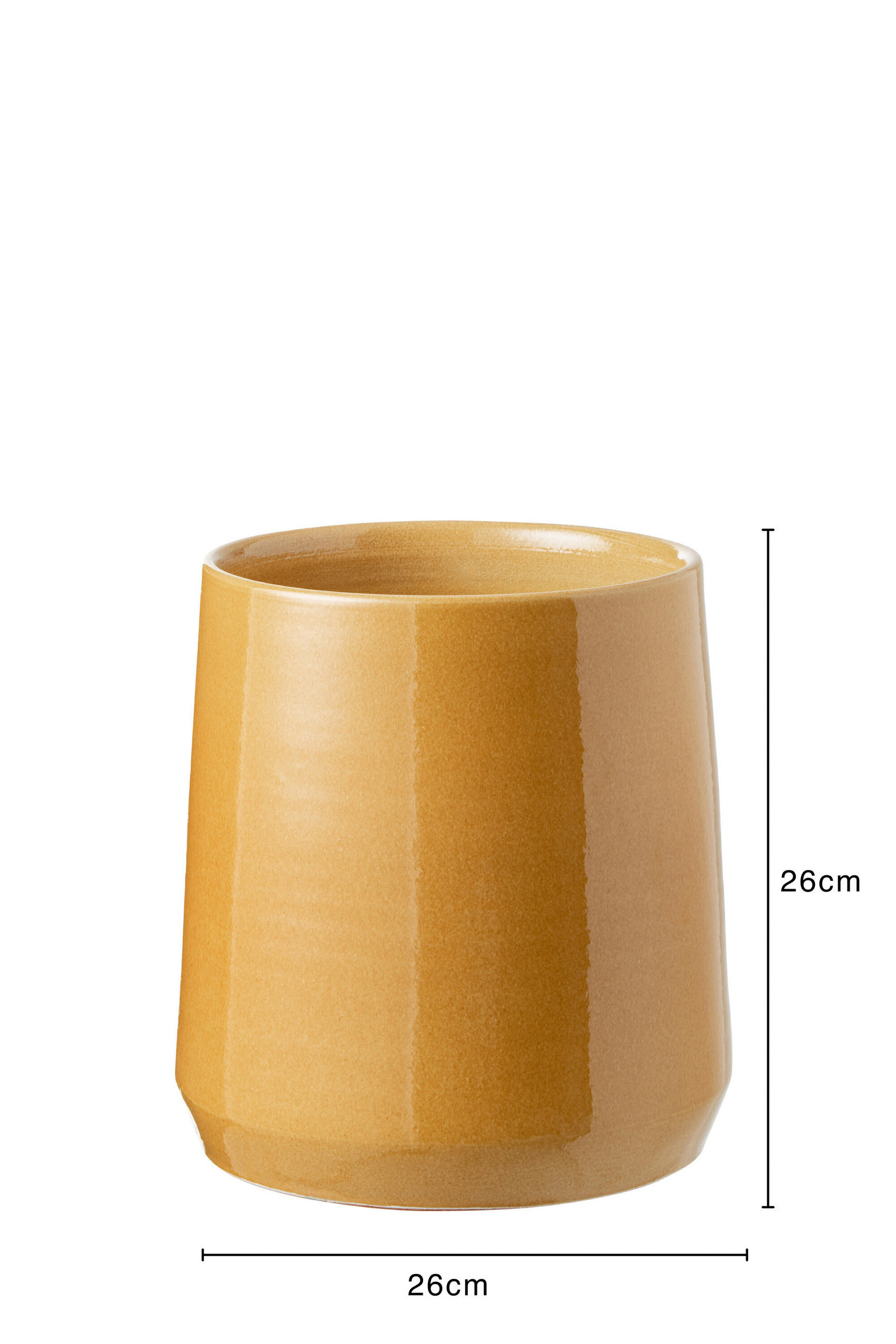 BLUMENTOPF RUND - Töpferei - Gelb - L - Ø 26 cm - Gelb, Keramik (26/26cm) - J-Line