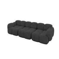 3-SITZER modulares Sofa Miko-S2 300x118x75 cm Dunkelgrau Velours - Dunkelgrau/Schwarz, Holzwerkstoff/Kunststoff (300/75/118cm) - ALTDECOR