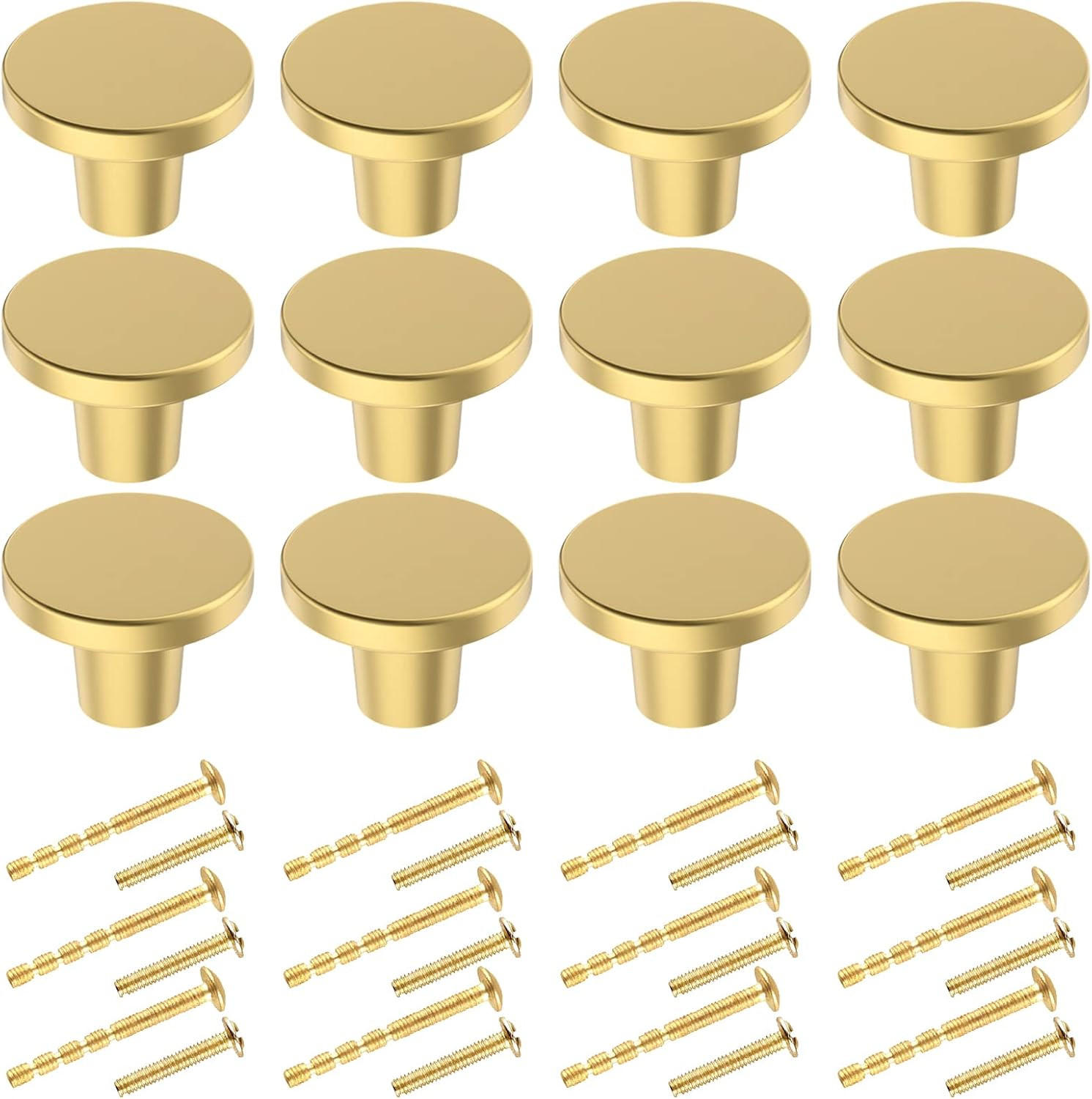 SCHRANKKNOPF Gold 12er-Set 20x25 mm - Goldfarben, Metall (2.5/1.95/2.5cm)
