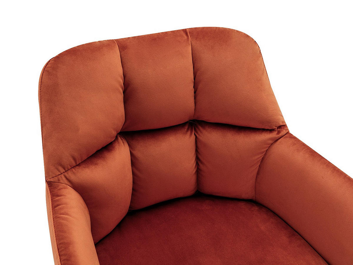STUHL - 58.5 cm x 62 cm - Stoff, Samt - Terracotta PEGA - Terracotta, Textil (58.5/78/62cm) - Vente-Unique