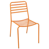 GARTENSTUHL GESTREIFT - Orange, Metall (56/81/50cm) - J-Line