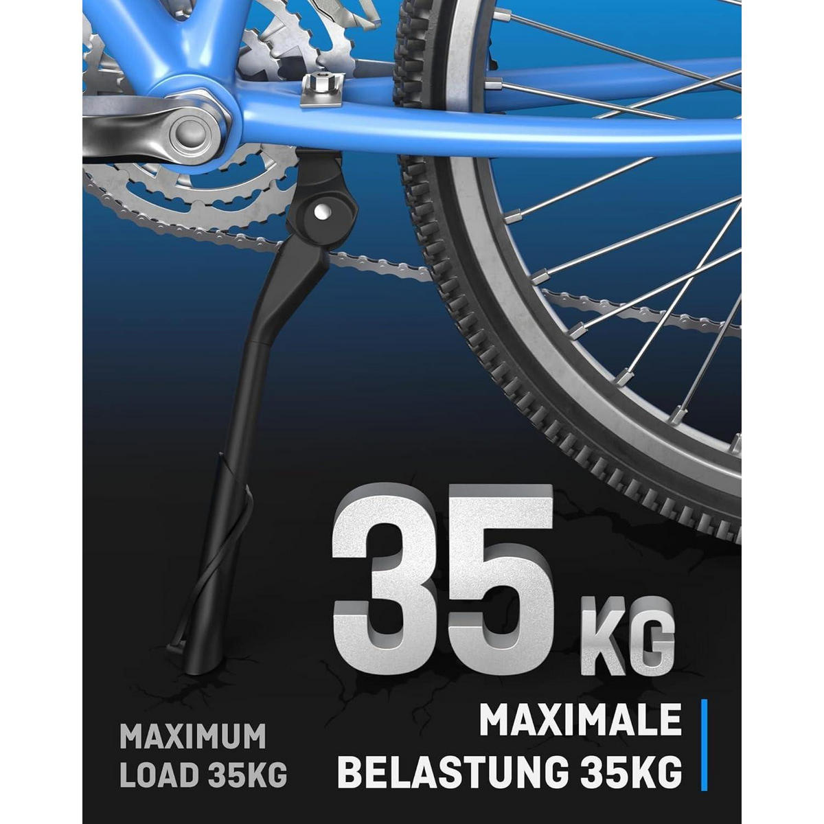 FAHRRADSTÄNDER als höhenverstellbarer Mittelständer, schwarz - Schwarz, Metall (32/6.7/380cm)