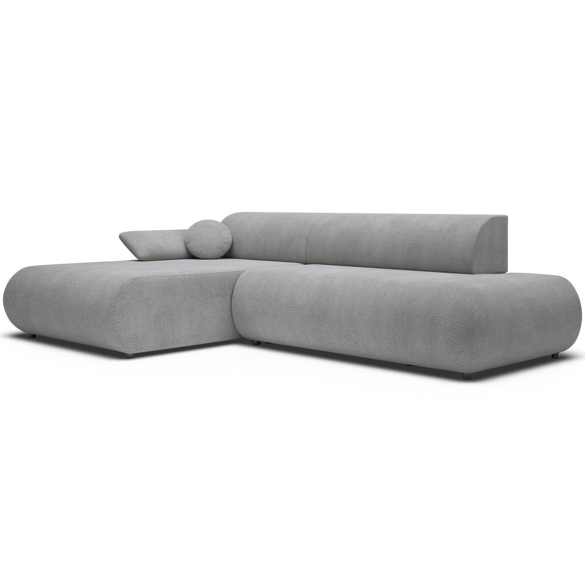 ECKSOFA Armone Grau Chenille - Schwarz/Grau, Kunststoff/Textil (286/173.5cm) - Selsey