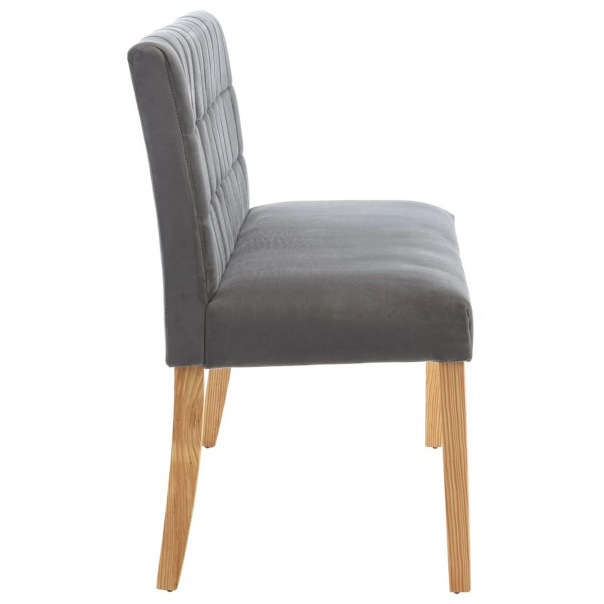 SITZBANK Cild 140 cm Grau Samt Indoor - Grau, Textil (140/86/56cm) - DELUKE