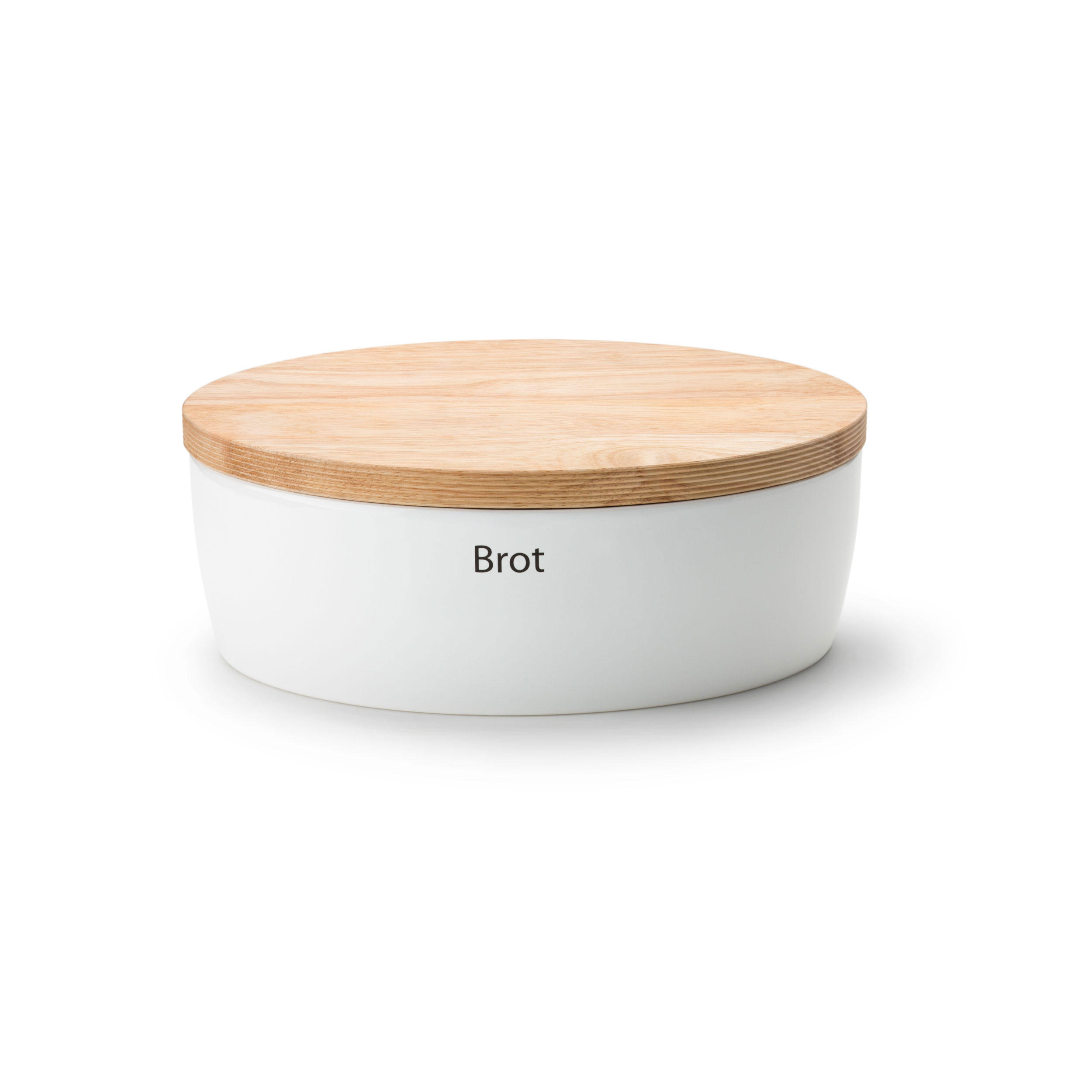 BROTTOPF oval mit Holzdeckel L, Keramik, Weiß, 36 x 23 x 13.5 cm - Weiß, Keramik (23/13.5/36cm) - Continenta