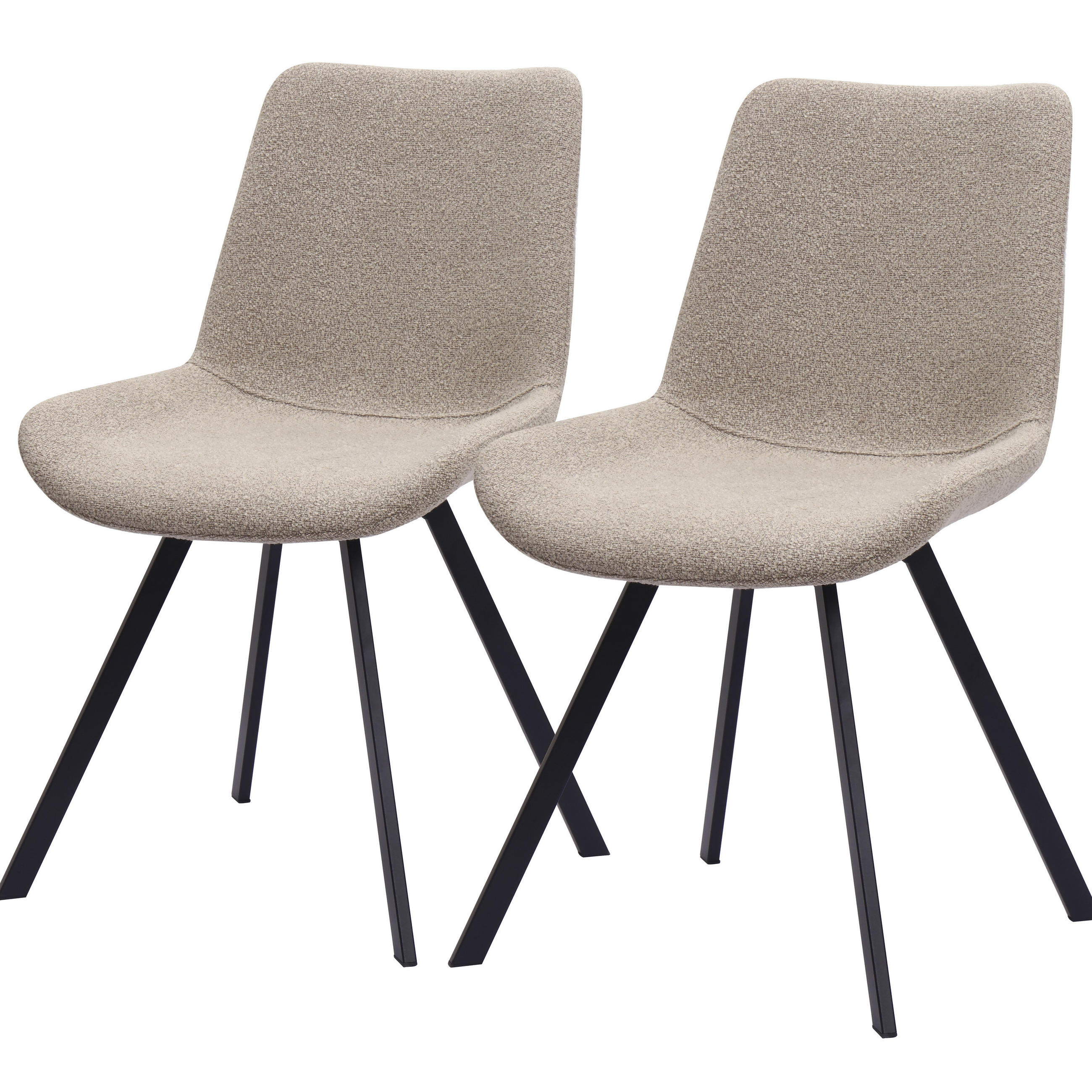 STUHL-SET DE-36866 2 Stück mit Stoffbezug und Drehfunktion Khaki - Sandfarben, Metall (59/90/54cm) - ComfortXL