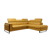 ECKSOFA Marchesi Echtleder Senfgelb - Gelb, Leder/Metall (257/80/220cm)