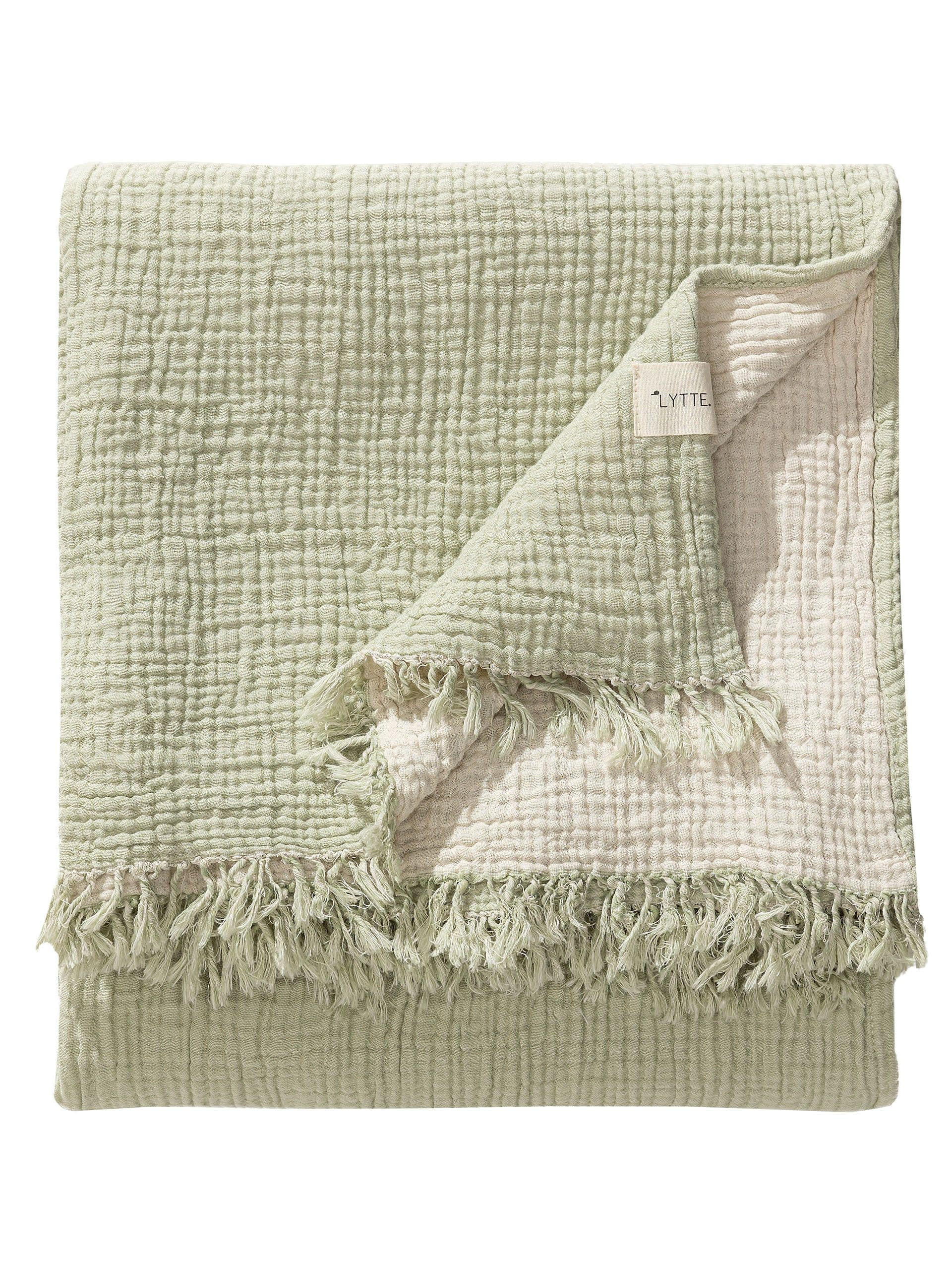 BAUMWOLLDECKE Lilo Hellgrün 130x170 cm - Hellgrün, Textil (130/170cm) - Lytte