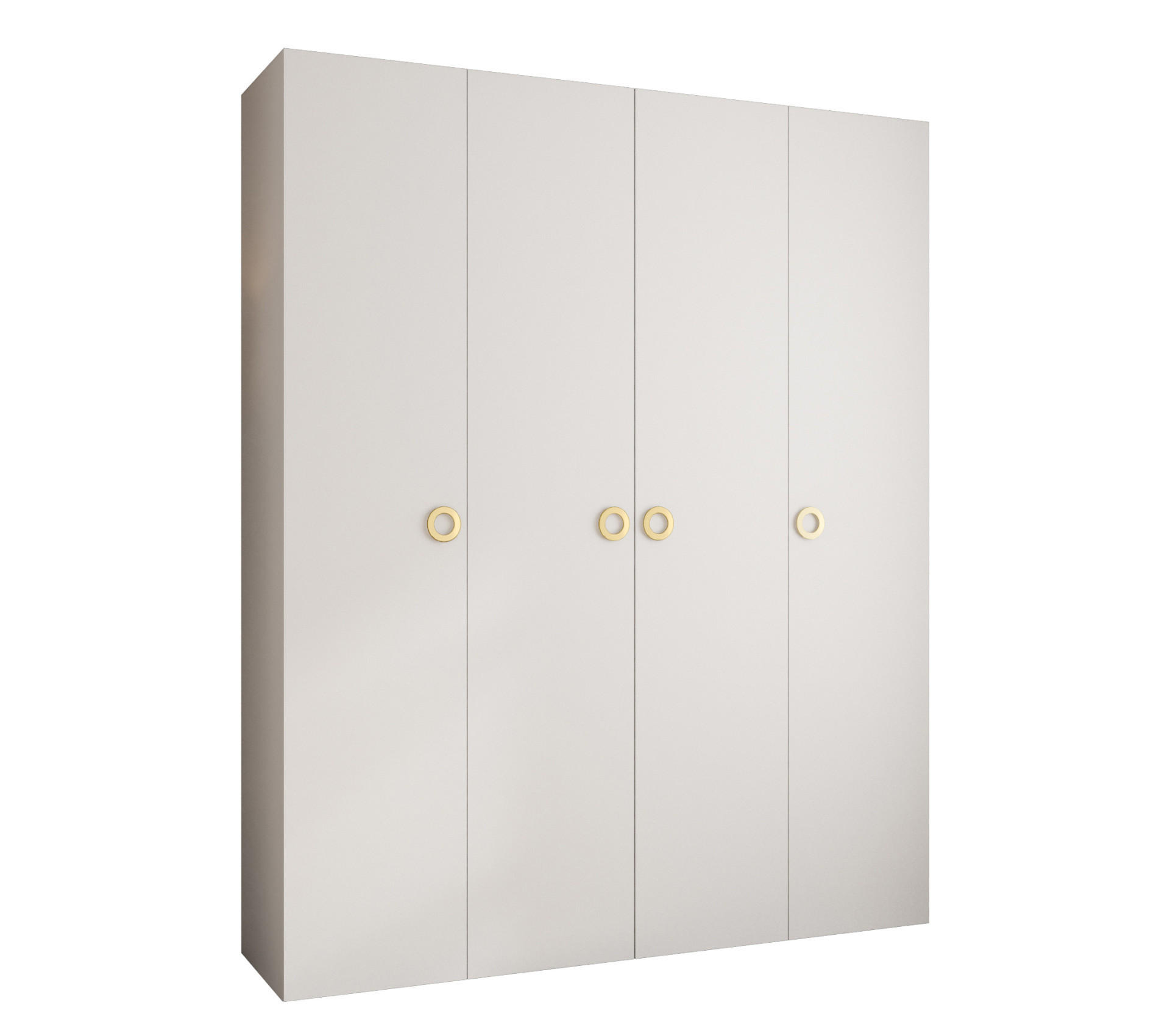 DREHTÜRENSCHRANK 245,5/200/40 4-türig - Goldfarben/Weiß, Holz/Metall (200/245.5/40cm) - Abiks Möbel