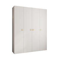 DREHTÜRENSCHRANK 245,5/200/40 4-türig - Goldfarben/Weiß, Holz/Metall (200/245.5/40cm) - Abiks Möbel