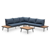 GARTEN-LOUNGE CANNES Akazie Anthrazit|Natur 250cm - Grau, Naturmaterialien/Holz - riess-ambiente