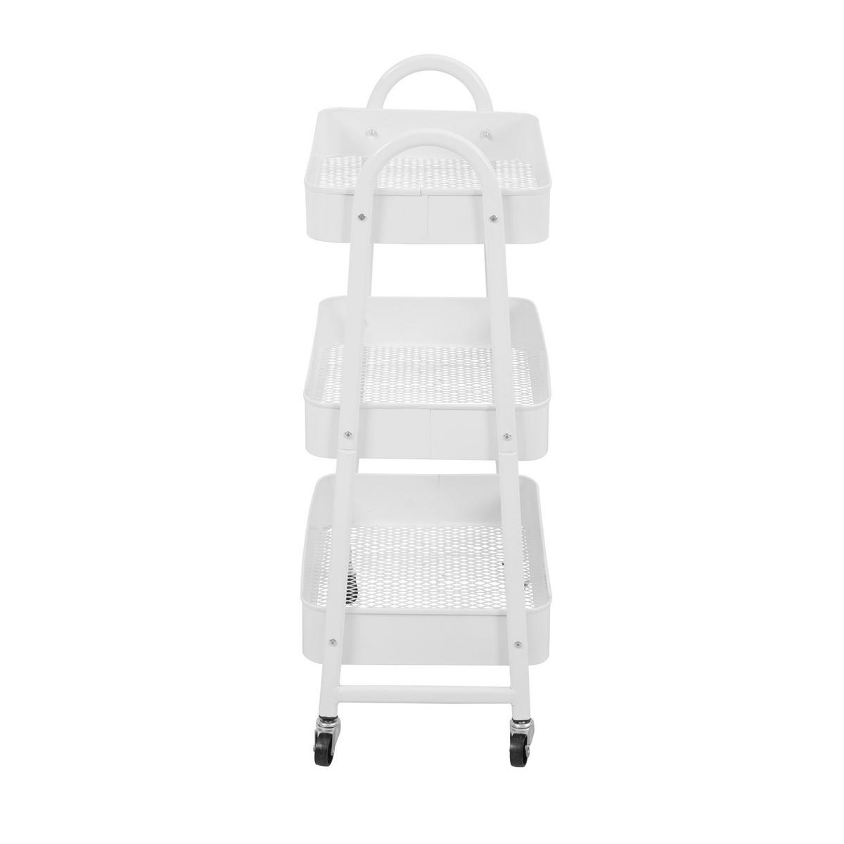 SERVIERWAGEN mit 3 Etagen Weiß - Weiß, Metall (42/80/31.5cm) - SVITA