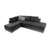 ECKSOFA-DAUERSCHLÄFER Doppelbett 306/223/95 cm Boxspring Federkern Topper, Schwenkteil rechts, Kunstleder Grau+Mikrofaser Anthrazit / 15106 - Chromfarben/Anthrazit, Textil/Metall (306/223cm) - luma-home