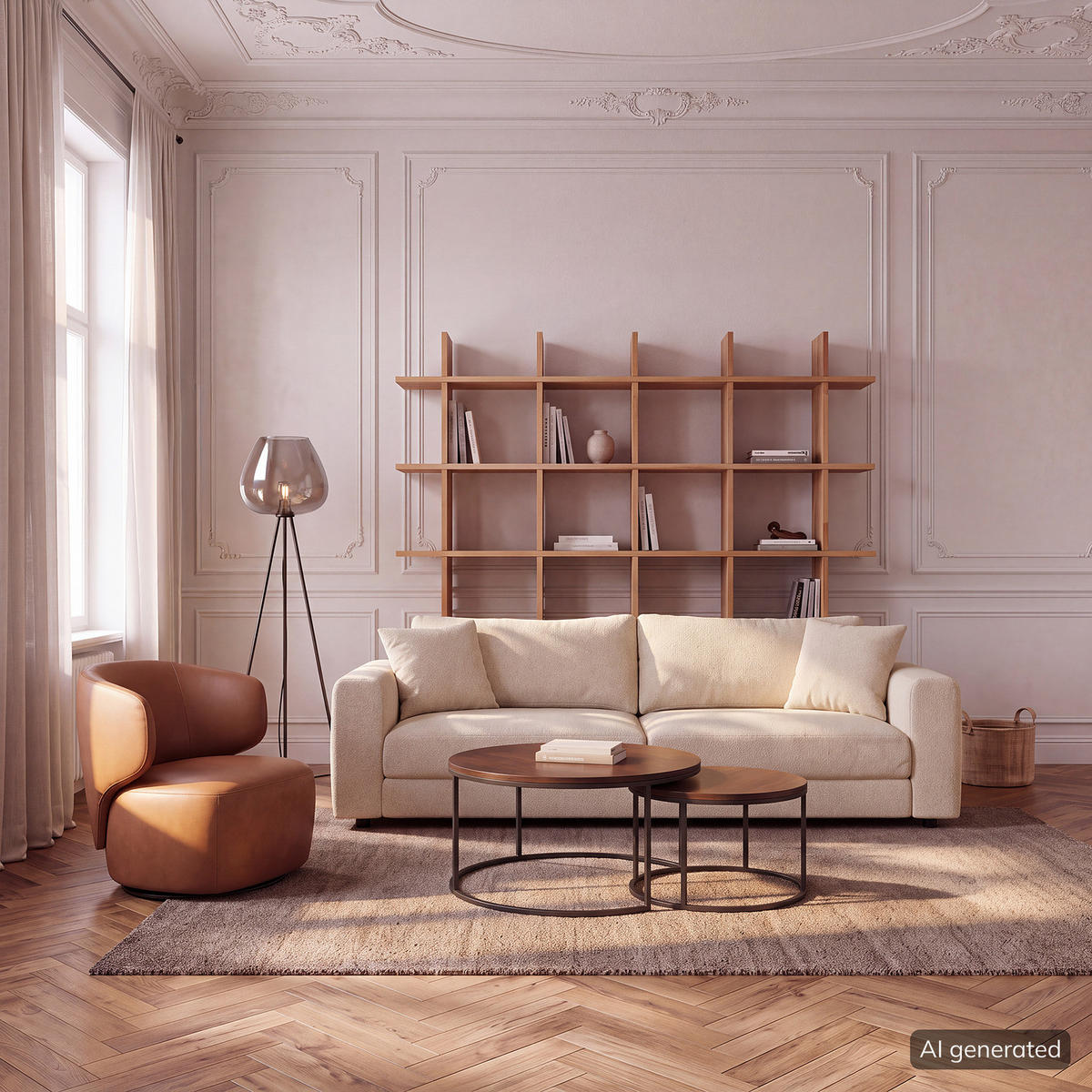 3-SITZER SOFA - Beige/Schwarz, Holz/Kunststoff (238/79/106cm) - home24