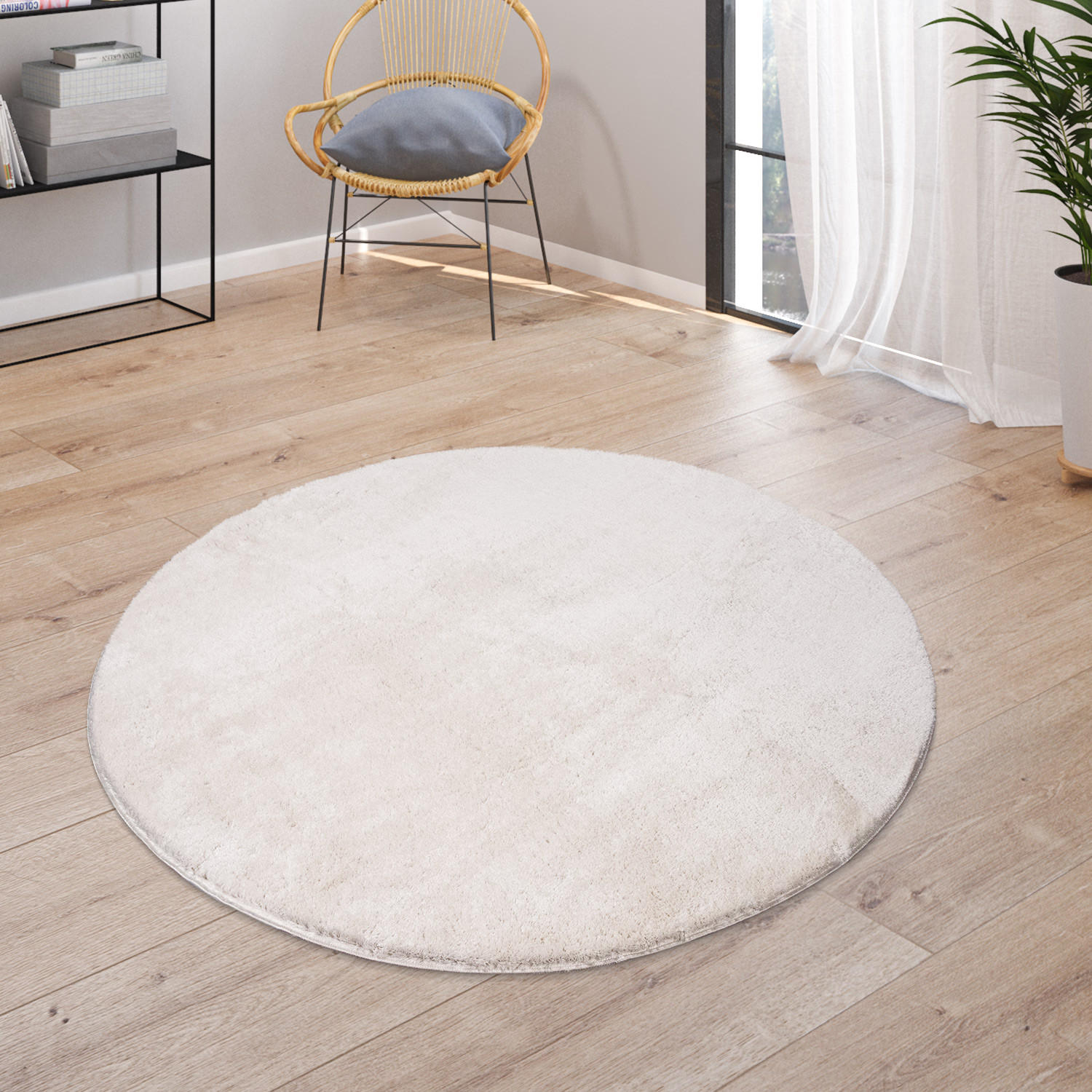 KURZFLORTEPPICH 160/160 cm Cadiz 630 - Creme, Textil (160/160cm) - Paco Home
