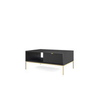COUCHTISCH NOVA - L104, goldenen Akzenten, 104x68x46 cm Schwarz - Goldfarben/Schwarz, Holzwerkstoff/Kunststoff (68/104/46cm) - DomoHome