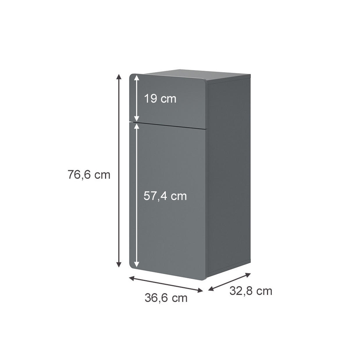 MIDISCHRANK Izan Grau 36.6 x 76.6 cm - Grau, Holzwerkstoff (36.6/76.6/32.8cm) - Vicco