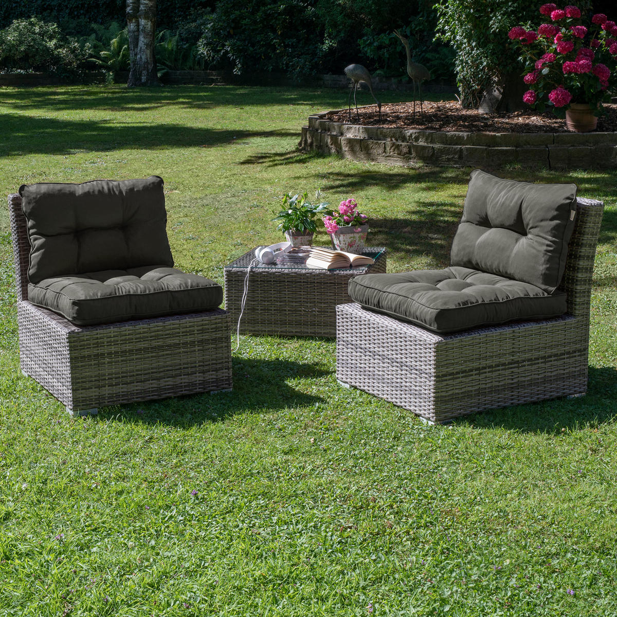 LOUNGEKISSEN Flair Outdoor Rücken 70/40/12cm Graphitgrau - Graphitfarben, Textil (40/12/70cm) - Beautissu 