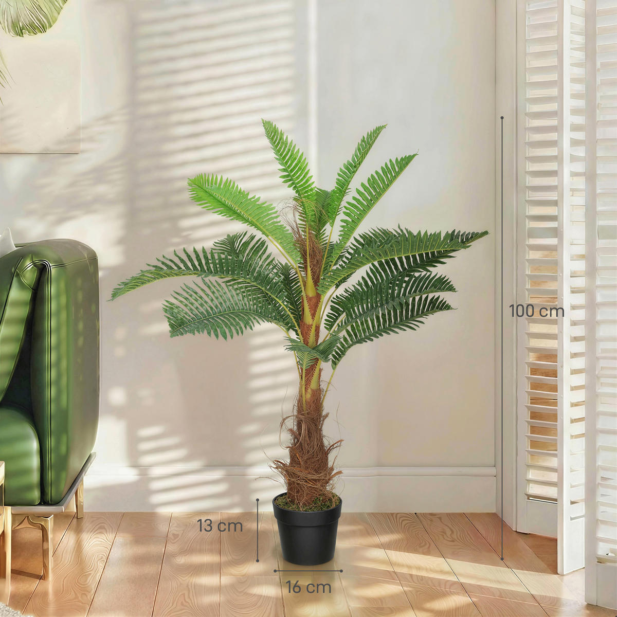 KUNSTBAUM Grün realistisch mit Topf 100 cm - Smaragdgrün, Kunststoff (100cm) - PANGIVO