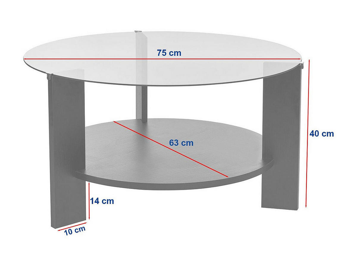 COUCHTISCH - 75 cm x 75 cm - glas - naturfarben hell Senira - Naturfarben, Glas/Holz (75/75/40cm) - Vente-Unique