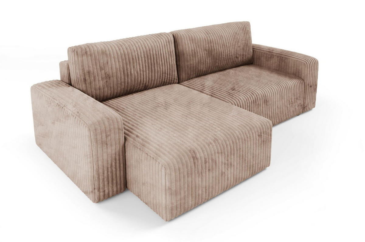 ECKSOFA Natalia - Beige, Holzwerkstoff/Textil (149/244cm) - Fun Möbel
