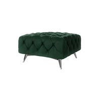 HOCKER Chesterfield Laura Flasche Grün Samt - Smaragdgrün/Silberfarben, Holz/Textil (80/45/80cm) - S-Style Möbel
