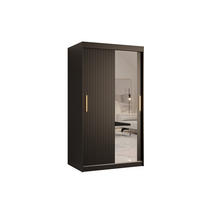 SCHWEBETÜRENSCHRANK 200/100/62 2-türig - Goldfarben/Schwarz, Holz/Kunststoff (100/200/62cm) - MÖBEL KRYSPOL
