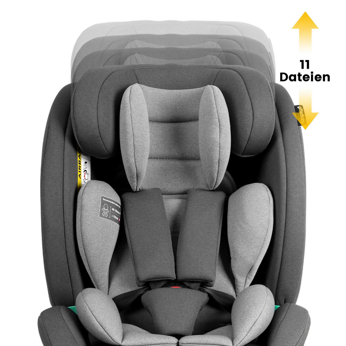 AUTOKINDERSITZ 360° Drehbarer i-Size Kindersitz mit ISOFIX, 40-150 cm - Grau, Textil (46/80/57cm) - BEXEVUE
