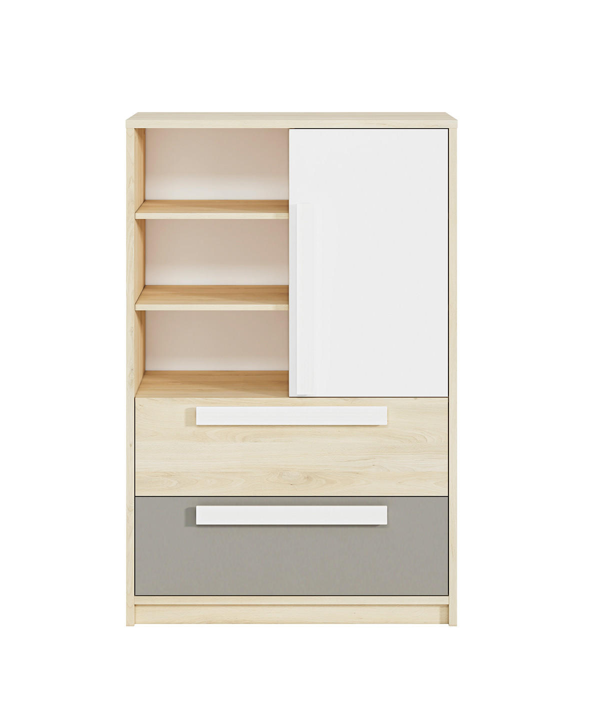 HIGHBOARD Drop Fjord Buche / weiß / grau - Multicolor/Braun, Holz/Holzwerkstoff (92/140/40cm) - Feldmann-Wohnen