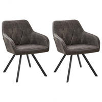 ESSZIMMERSTUHL 2er-Set Polsterbezug Grau Monee - Grau, Textil/Metall (48/78/50cm) - Beliani