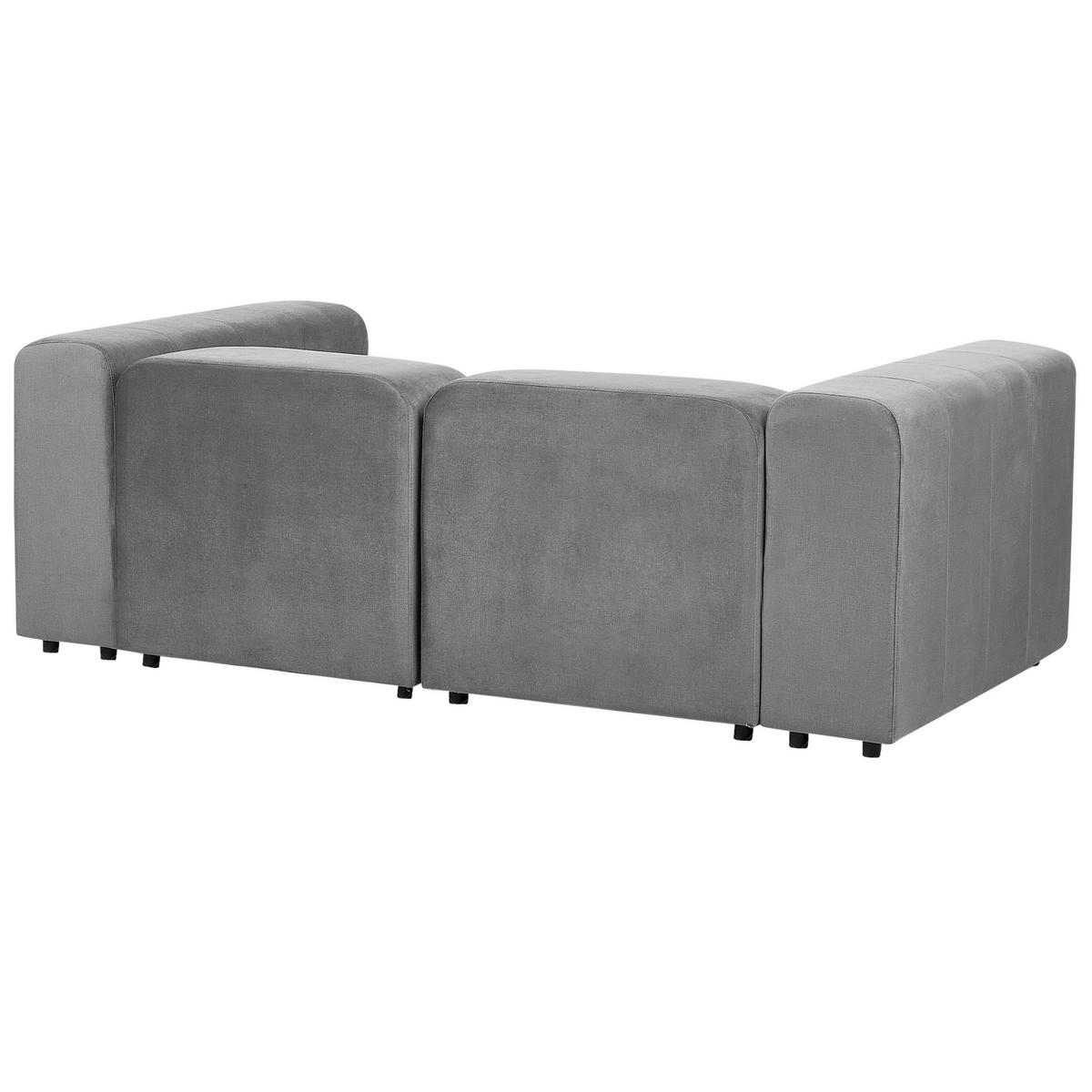 2-SITZER-SOFA Samtstoff grau Falsterbo - Grau, Textil (204/70/105cm) - Beliani