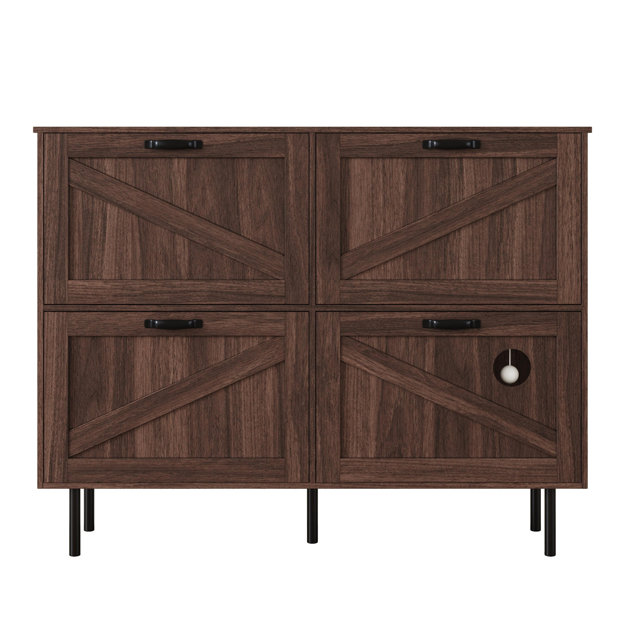SCHUHSCHRANK Walnussfarben 120/28/92 cm - Walnussfarben, Holzwerkstoff (120/92/28cm) - PANGIVO