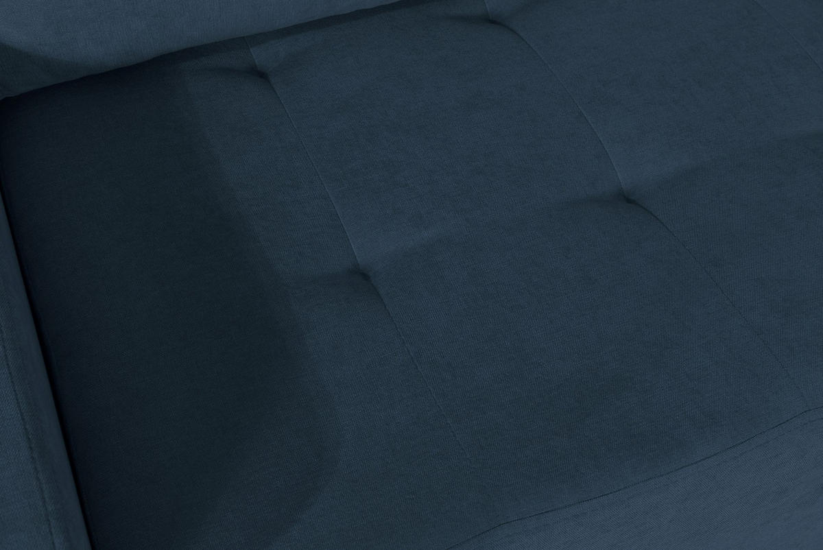 ECKSOFA Larelle Dunkelblau Chenille 245 cm - Schwarz/Dunkelblau, Textil/Metall (200/245cm) - Selsey