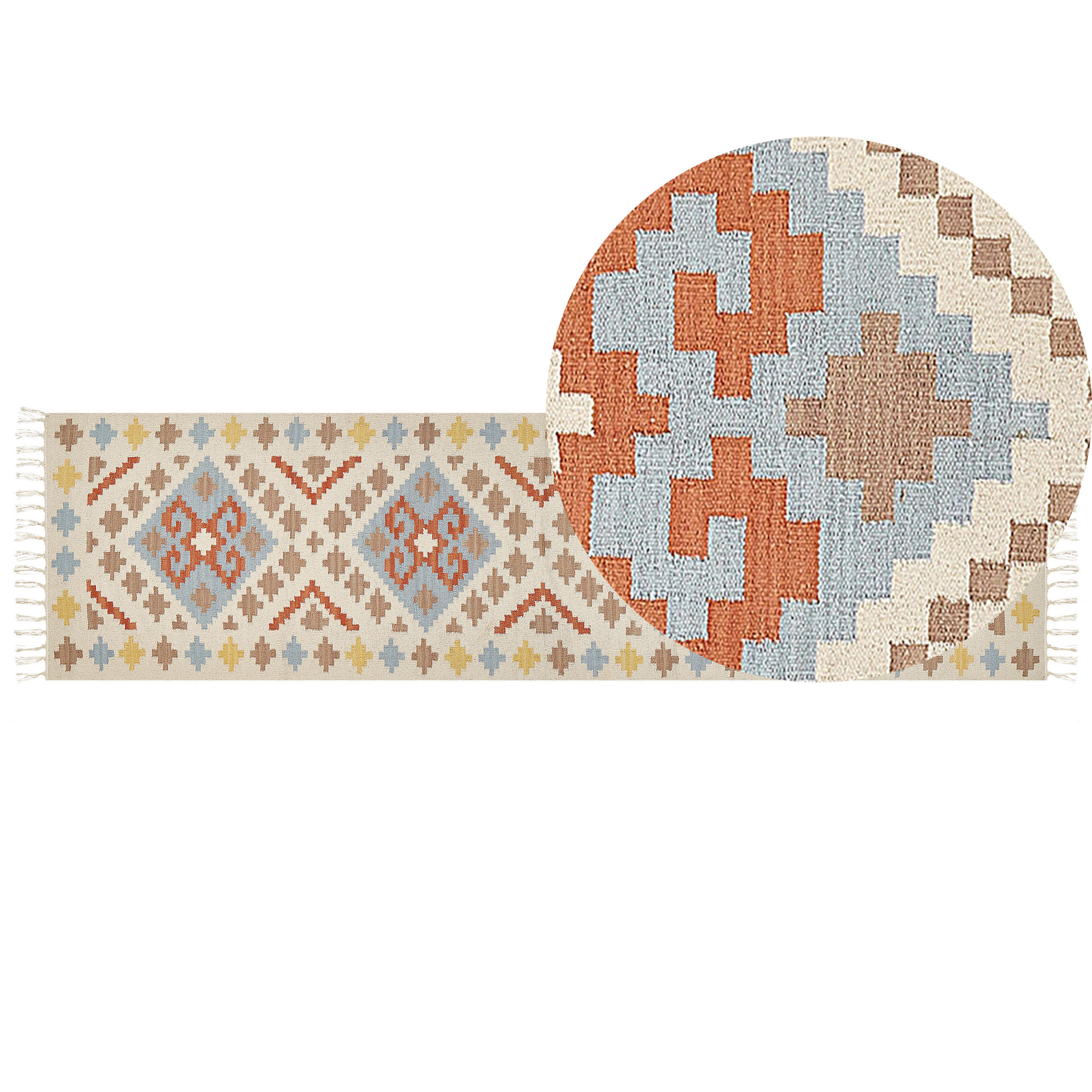 KELIM-TEPPICH Atan 300/80 cm - Multicolor, Textil (80/300cm) - Beliani