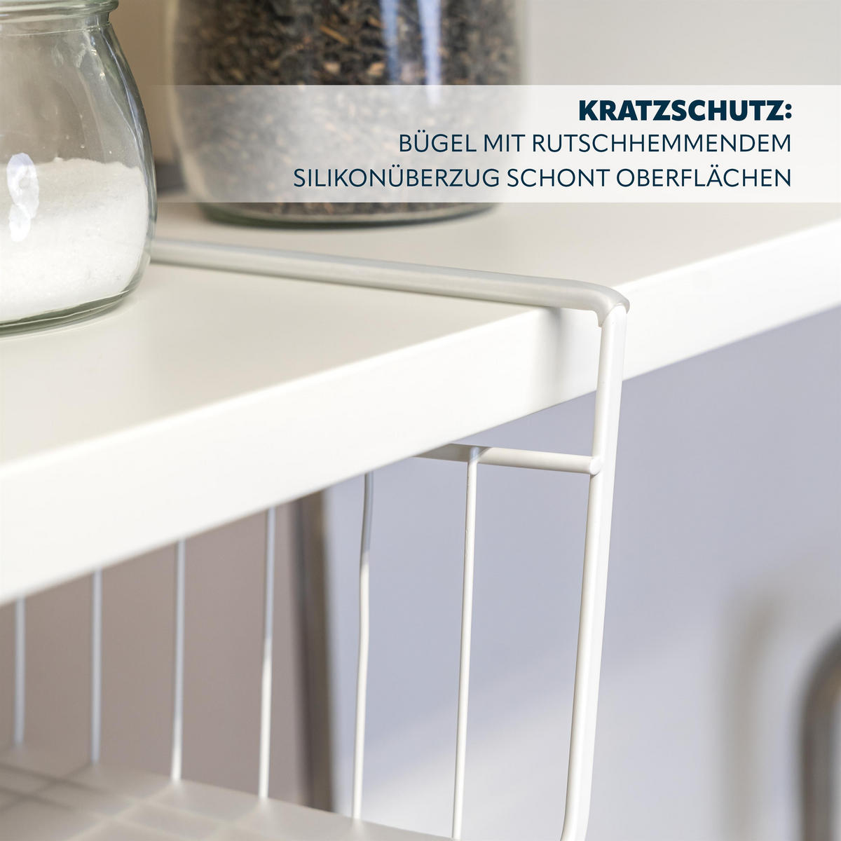 SCHRANKKÖRBE 2er-Set, weiß - Weiß, Metall (41/14/26cm) - eluno