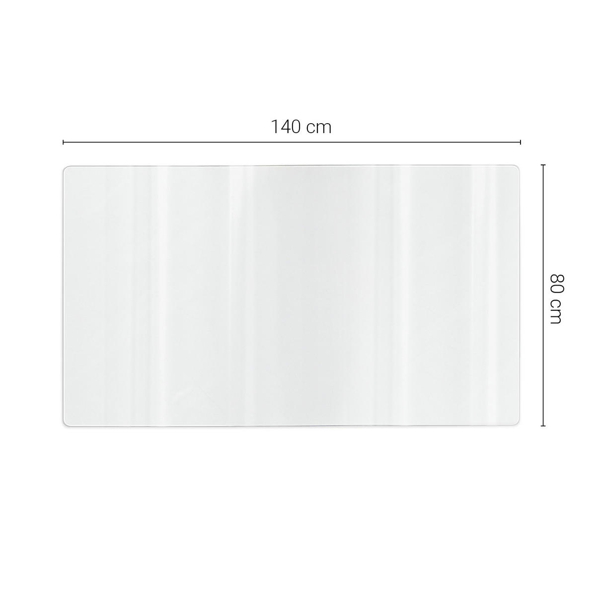 SCHUTZMATTE 140 x 80 cm – Transparente – Weiches Glas - Transparent, Kunststoff (0.2/80/140cm) - TULUP