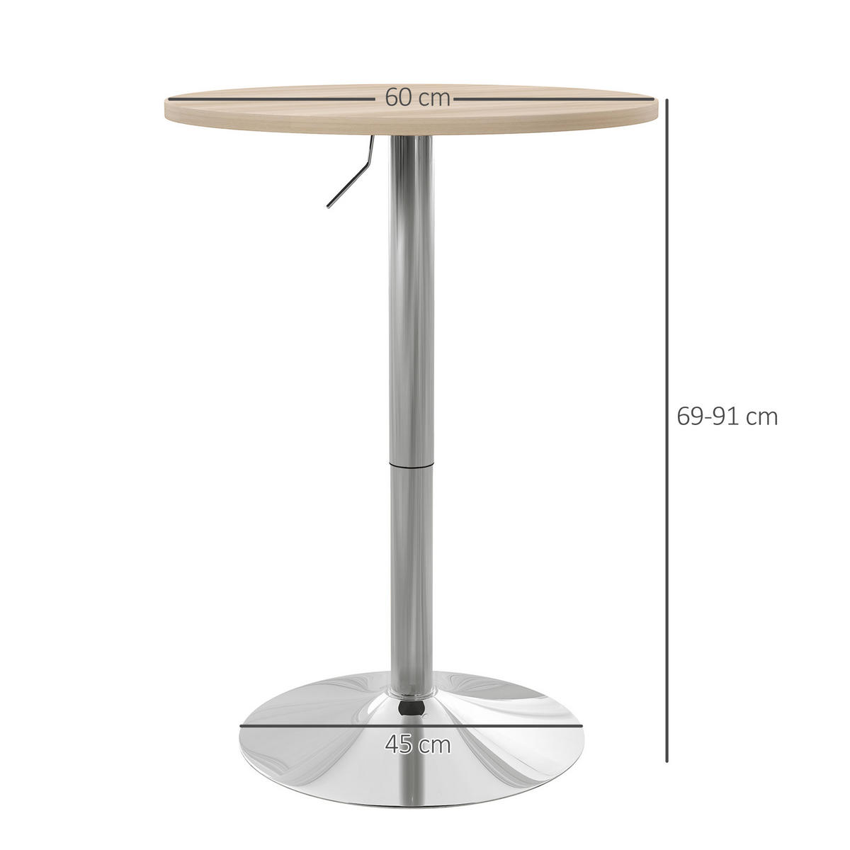 BARTISCH Eiche 1 Stück - Beige, Naturmaterialien (60/60/91cm) - GiPP