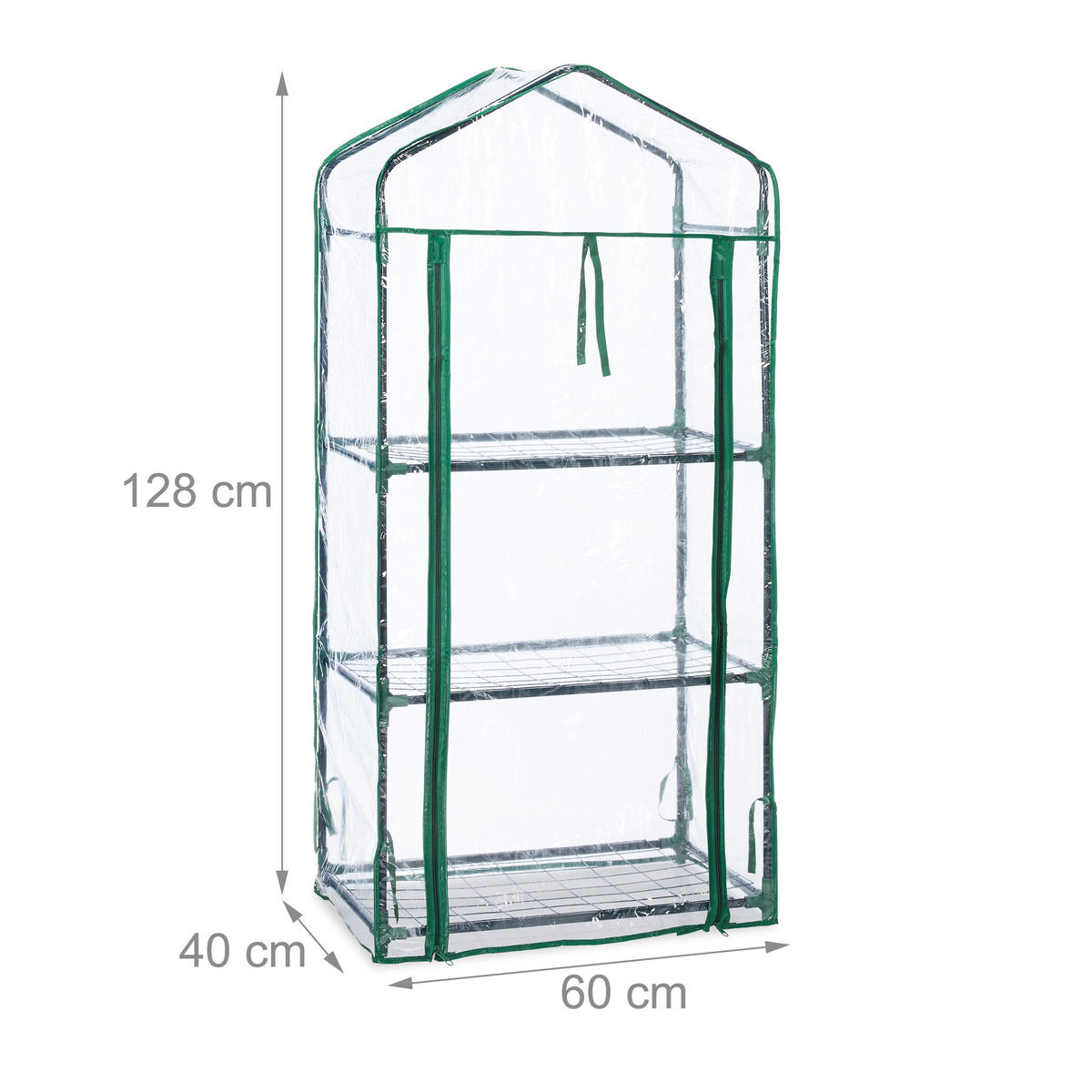 GEWÄCHSHAUS Balkon - Multicolor, Kunststoff/Metall (60/128/40cm) - Relaxdays