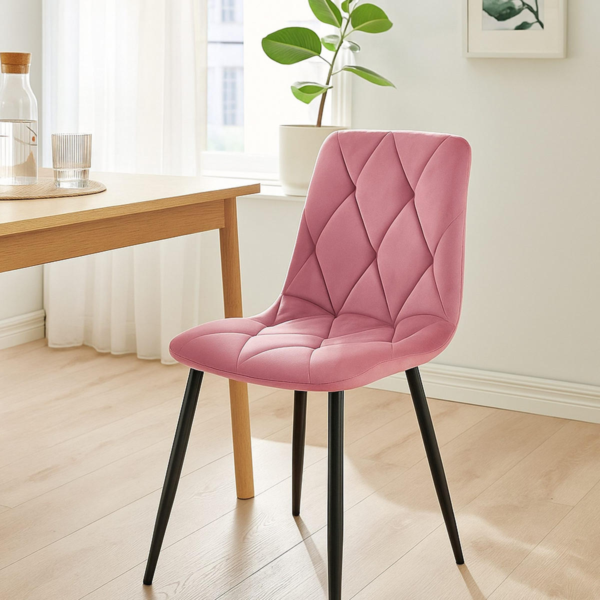 ESSZIMMERSTUHL Clairton 85x45x55 cm rosa - Rosa, Textil (45/85/55cm) - furnicato