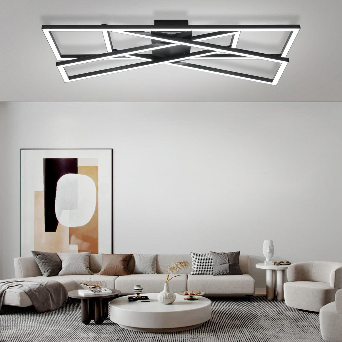 LED-DECKENLEUCHTE Mabee 23.5/75/13.5cm - Schwarz, Metall (75/23.5/13.5cm) - Nettlife