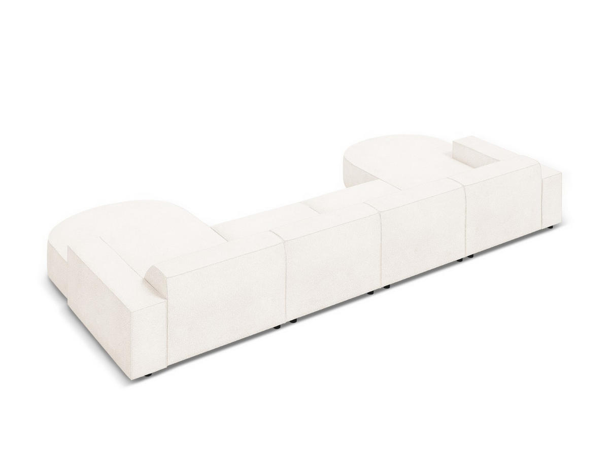 PANORAMASOFA Jodie aus Boucle beige 6 Sitzplätze - Beige, Textil (166/70/364cm) - Micadoni